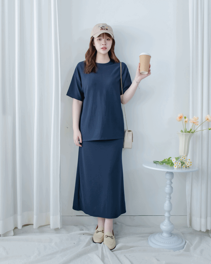 ［Mother's day Offer  ☀︎] Alice Set 彈性質感後開叉兩件套/ SE8112