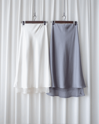 Champaign Skirt 香檳光澤拼紗彈性傘魚尾半裙 /SK8922