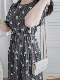 Cloud Floral Dress 雲朵感印花條紋連身裙/ DS9979 (pre-order 8月25截單)