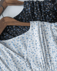 French Floral Button Dress 法式V領單色印花顯瘦腰封連身裙/ DS1060 (White Soldout)