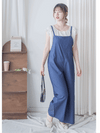 Denim Jumpsuit 肩帶可調顯瘦簡約牛仔色連身褲/ PT8463