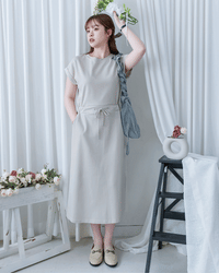 Sophie Dress 無肩線翻褶袖口彈性抽繩連身裙/DS1157