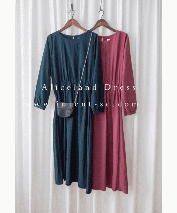 (✈️𝕃𝕚𝕞𝕚𝕥𝕖𝕕 𝕣𝕖𝕤𝕥𝕠𝕔𝕜 best!) Aliceland 愛麗絲日常防皺橡筋腰連身裙, Dress/ DS9339