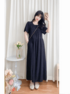 Bonnie Dress 黑色不貼橡筋衣身口袋連身裙/ DS9884