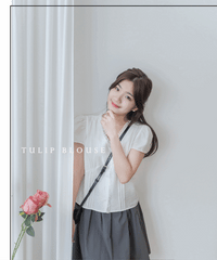 Tulip, Blouse 精緻通花領口寬鬆修腰線上衣/ BU9052