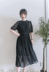 Snowdot 花邊圓領細褶飄逸雪點 Dress/ DS9893