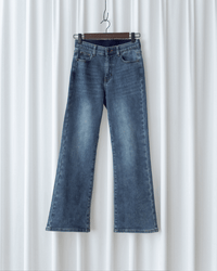 Winter Slim Jeans 高彈力內加絨保暖直筒牛仔褲/ PT8474