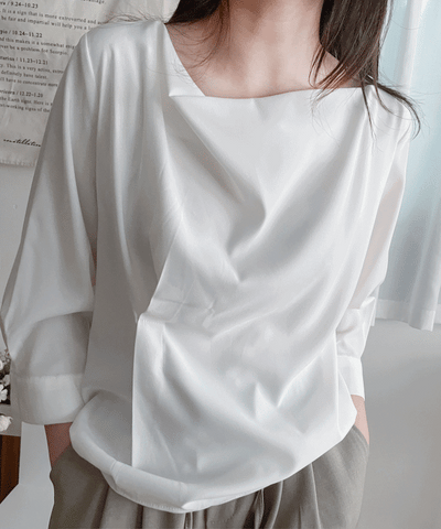 Lace Sleeve 通花手袖微絨彈性棉上衣, Top/ BU8992