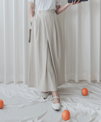 (百搭特別款) Ivory Skirt 簡潔裙形交疊設計口袋半裙/ SK8840
