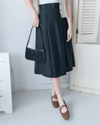 Belted Pocket Skirt 金屬扣裝飾腰帶傘形半裙/SK8947