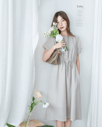 [intent label/ intent 製] Stripe Dress 法式細條親膚棉感口袋連身裙/ DSA8009
