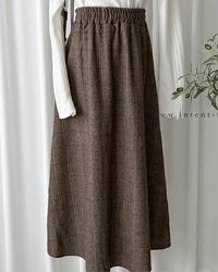 【intent X Korea label】 Houndstooth, Skirt 全橡筋腰斜格紋顯瘦半裙/ SK8857