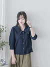 Navy Collar Blouse 特色領口設計感手袖上衣/ BU9120