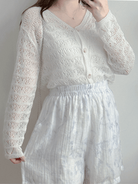 Airy Crochet Cardigan 輕織鏤空線衫/ TP9185
