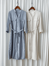 Shirt Dress 無領口恤衫口袋中袖連身裙或外套/ DS9860