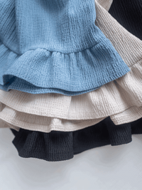 Ruffle End Dress 細緻壓紋細荷葉點綴舒適連身裙/DS1169