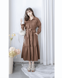 Charlotte Dress 一物兩用可綁腰口袋恤衫裙/ DS1019 (pre-order 11月24截單)