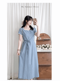 Square Collar Dress 方領夏日感後開叉連身裙/ DS9858 (Skyblue sold out)