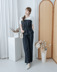 Alice Set Pants 拼色假兩件舒適精緻套裝/ SE8113