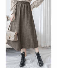 【intent X Korea label】 Houndstooth, Skirt 百搭斜格紋A傘形顯瘦半裙/ SK8857