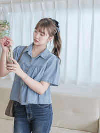 Denim Layers Top 層次牛仔短袖上衣或外套/ TP9182 (pre-order 9月7日截單)