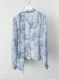 porcelain Blouse 琉璃藍色青瓷印花上衣/ BU9093