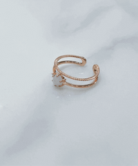 (售完即止) s925 純銀玫瑰金gemstone戒指, Rings/ RN8058