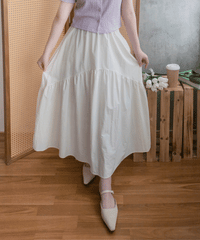 2-way White 淺色系兩種設計傘型口袋半身裙, Skirt/ SK8715