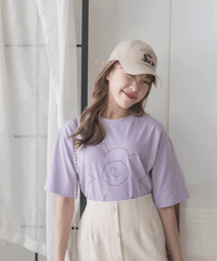 (百搭杏色) 假日小兔Cap帽, Cap/ HT8011 （pre-order)