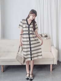 French Knit Dress 法式漫遊針織V領連身裙/ DS9967