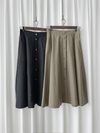 Button Skirt 裝飾鈕扣左右口袋傘裙/ SK8909（pre-order 10月9截單)