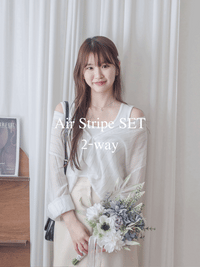 （兩種著法）Air Twist 背心加直紋扭紋恤衫兩件套 Set/ BU9103 (pre-order)