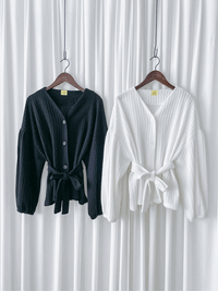 Bubble Top/Cardigan 泡泡袖修腰直線條紋上衣或外套/ CD8148