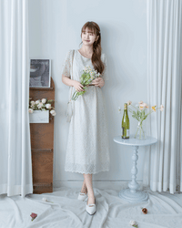 Lace Dress 精緻鏤空刺繡花邊連身裙/ DS1148