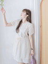 Lace Chiffon Dress 蕾絲膝上雙層連身裙/ DS9959