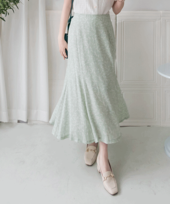 Shadow fishtail 影子印花輕盈日常魚尾裙擺, Skirt/ SK8714 (mint sold out)