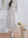 Bloom Dress 焦糖線條印花口袋修腰連身裙/ DS9965