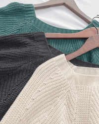 Square collar Top  方領百搭織紋防毛針織上衣/ KT8187 (pre-order green/ivory 11月24截單)