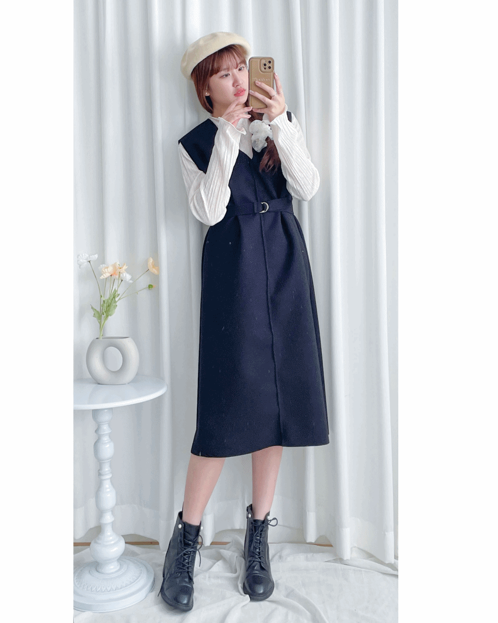 Vest Dress 立體中線車縫V領背心裙 / DS1054 (pre-order 1月25截單)