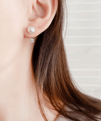 Two way Pearl&crystal, Earrings/ ER8334
