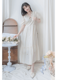 Daisy Lace Dress 夏日鑲空通花連裡布連身裙/ DS9914