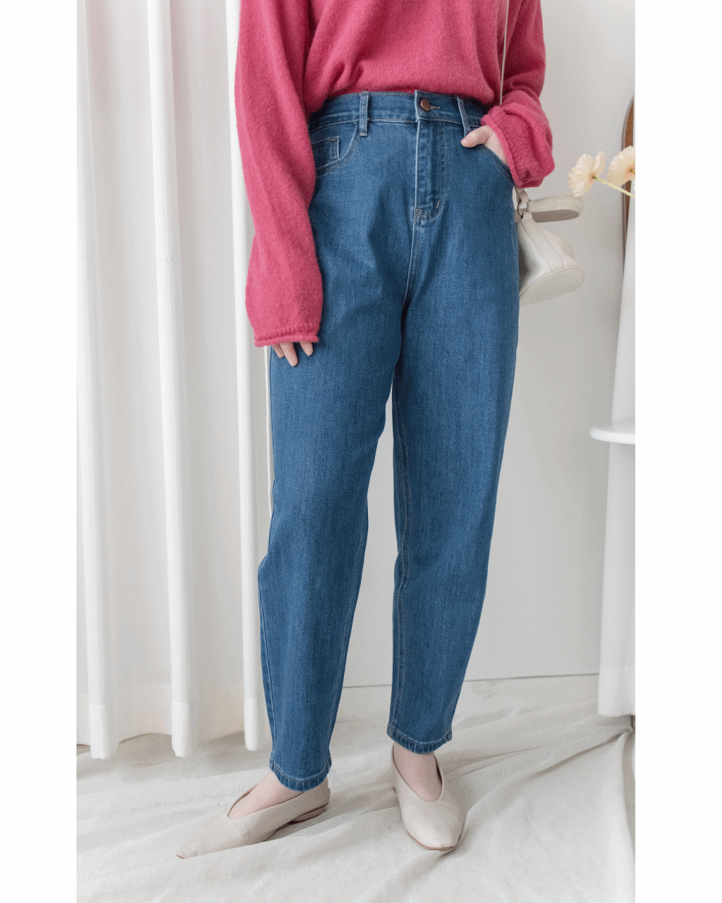 Stretch Barrel Jeans 全彈性修身弧形牛仔褲/ PT8475