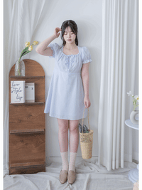 French Stripe Dress 法式條紋束領口連身裙/ DS9978
