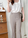 (全條彈性! 不貼修腳)Basic Comfy, Pants 彈性後橡筋小寬鬆修腳西褲/ PT8433 (部分碼數/色現貨)