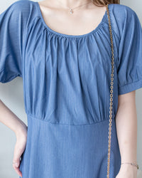 [intent label/intent製 ] Sophie Collar Dress 細褶方圓領顯瘦腰間口袋連身裙/  DSA8006