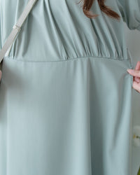 [intent label/intent製 ] Sophie Collar Dress 細褶方圓領顯瘦腰間口袋連身裙/  DSA8006