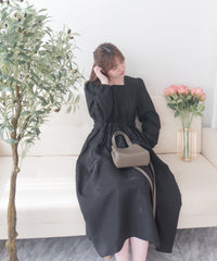 Square Neck 方領束腰後蝴蝶口袋篷篷傘形連身裙, Dress/ DS9396 (white sold out)