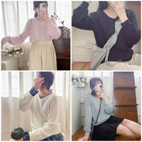 V Braid Knit Top 不起毛彈性線料扭麻花針織衫/ KT8176