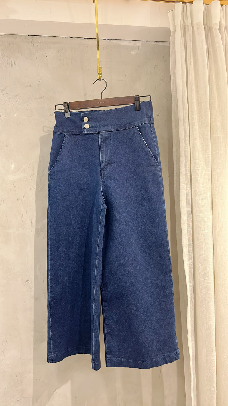 [限量現貨回歸]   (襯衫必備!) Straight Denim 高腰全彈性雙鈕扣直腳褲, Jeans/ PT8410
