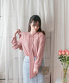 Floral Lace 雪紡絲帶領口通花線手袖, Blouse/ BU8977 (white sold out)